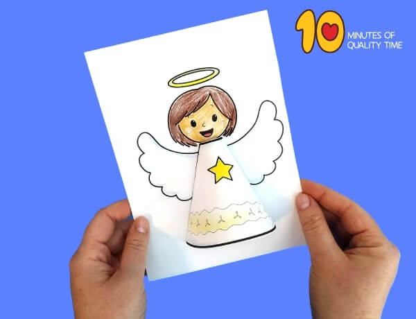 Easy Paper Angel Craft With Free Printable Templates - Christmas-Time Art Projects for Children