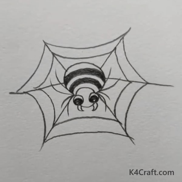 Easy To Draw Spider Using Pencil - Simple Crayon Illustrations for Little Ones