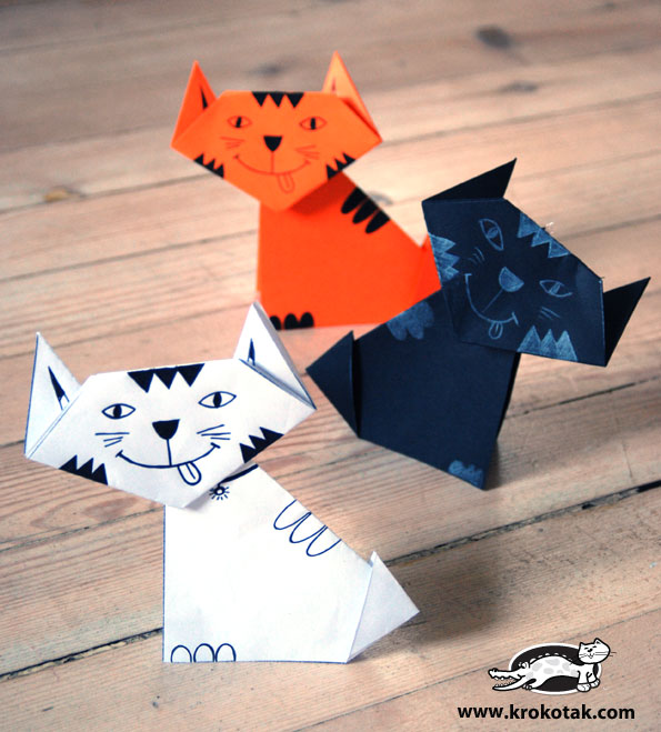 Easy To Make An Origami Paper Cat Craft For Halloween Decoration - Kid-Approved Cat Crafts