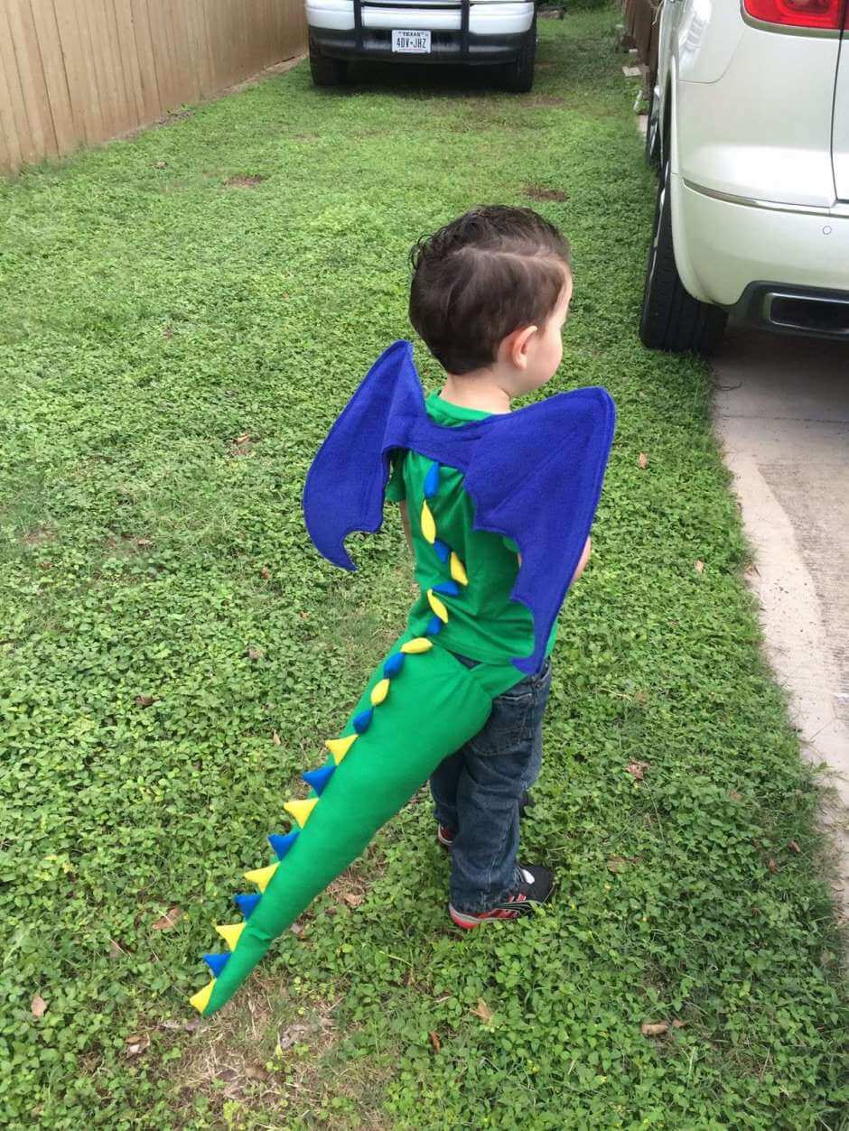 Easy To Make Dragon Costume With Tail & Wings For 2-Year-Old Kids - Make a Dragon Costume right at home 