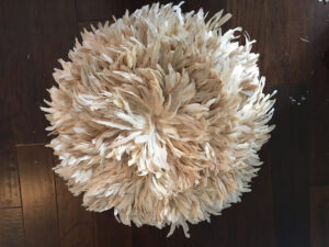 Easy To Make Juju Hat Craft With Rooster Feather, Rug Pad, & Drop Cloth