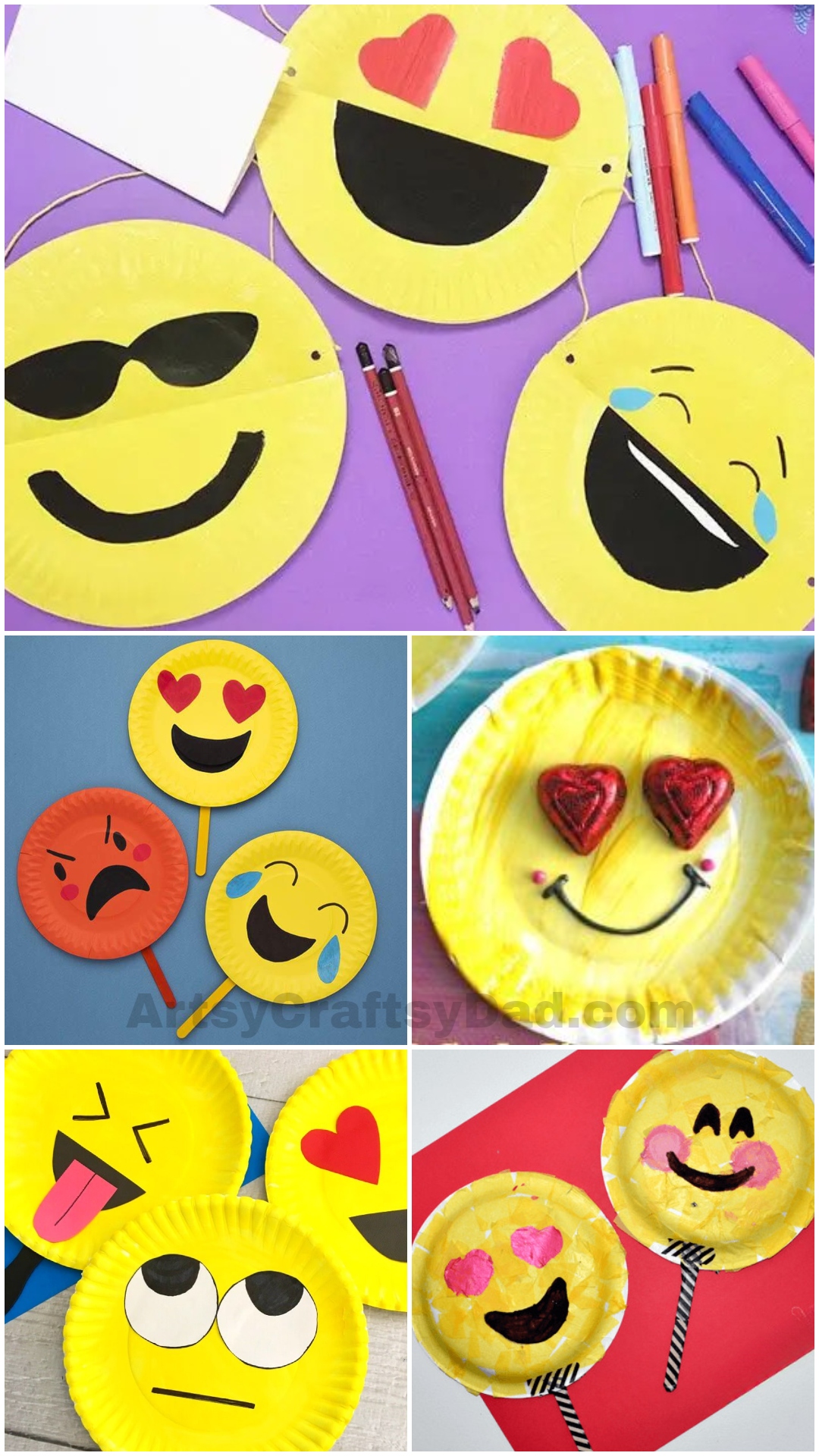 Emoji Paper Plate Crafts for Kids