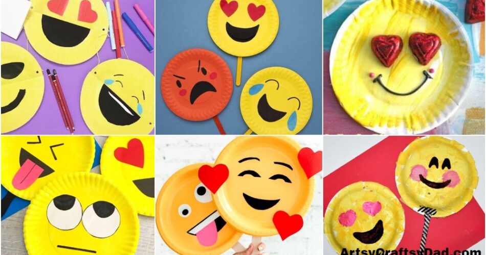 Emoji Paper Plate Crafts for Kids
