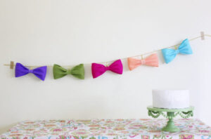 Fun To Make Bows Garland Decoration Craft Using Crepe Paper Rolls, & Twine
