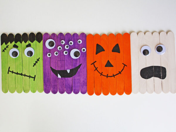 Halloween Characters Popsicle Stick Craft Ideas For Kids To Make - Building Toys with Ice Lolly Sticks: An Enjoyable Hobby with Stick Crafts 
