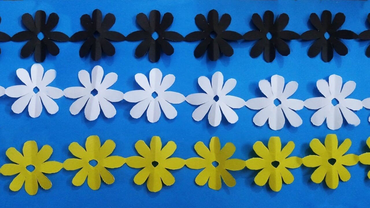 Handmade Flower Border Design Decoration Idea With Paper Cutting - Attractive Paper Sculpture Designs For Adornment