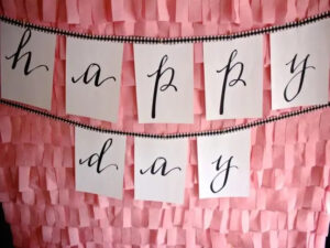 Happy Day - Handmade Ruffled Crepe Wall Decoration For School