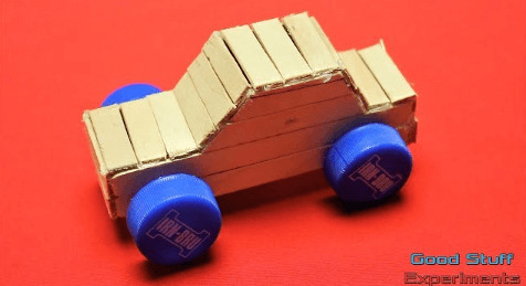 Make Your Own Easy Popsicle Stick Toy Craft Project For Kids - Crafting a Car Employing Popsicle Sticks