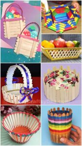 Popsicle Stick DIY Basket Ideas for Kids