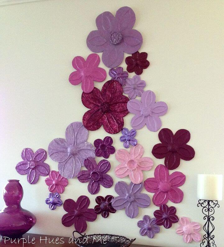 Pretty & Inexpensive Foil Flowers Art Ideas For Wall Decor Using Aluminum Foil, Foam Board, and Jute Rope - Creative Projects with Aluminum Foil for Children
