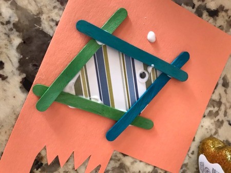 Quick Popsicle Stick Fish Craft Project With Glitter Glue, Scrapbook Paper, Goggly Eyes & Stickers - Crafting a Fish at Home with Popsicle Sticks