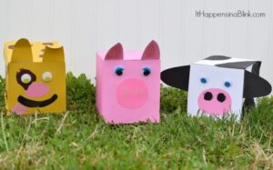 Recycled Farm Animals Craft Project Using Empty Tissue Boxes, Wiggly Eyes & Cardstock