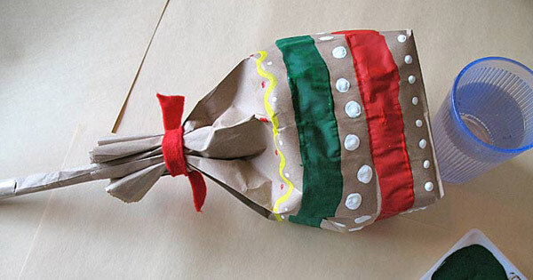 Recycled Paper Bag Maracas Craft Activity For Kids - Creating Maracas with Kindergartners