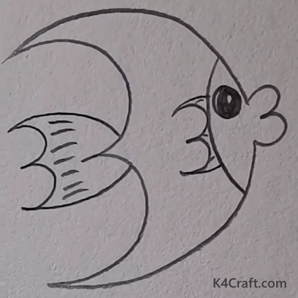 Simple To Draw Angelfish Sea Animal Drawing Idea For 6 Years Old Kids - Simple Pencil Art for Children