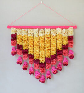 Super Cheerful Crepe Paper Wall Hanging Decoration For Festival