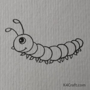 Super Simple Caterpillar Pencil Drawing Idea For Preschoolers