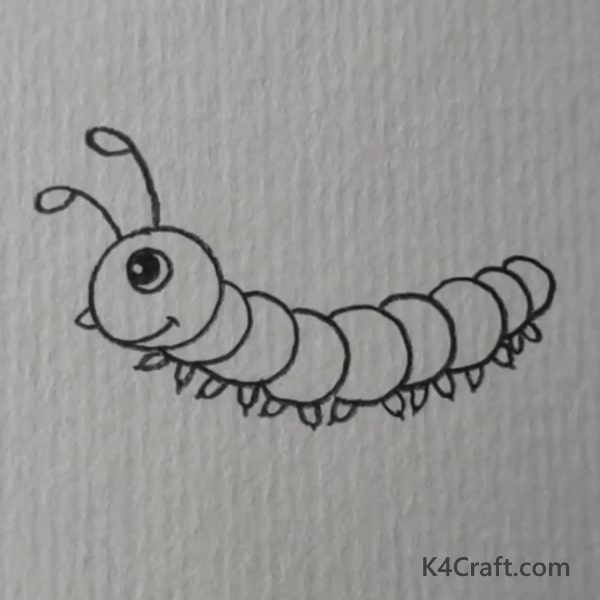 Super Simple Caterpillar Pencil Drawing Idea For Preschoolers - Drawing with Pencils for Kiddos