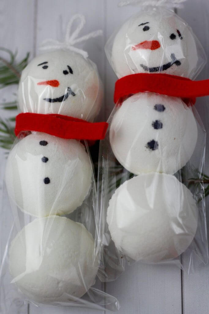Unique Snowman Bath Bombs Skincare Gift Idea With Cute Packaging - Making Bath Bombs At Home With The Kids For Christmas