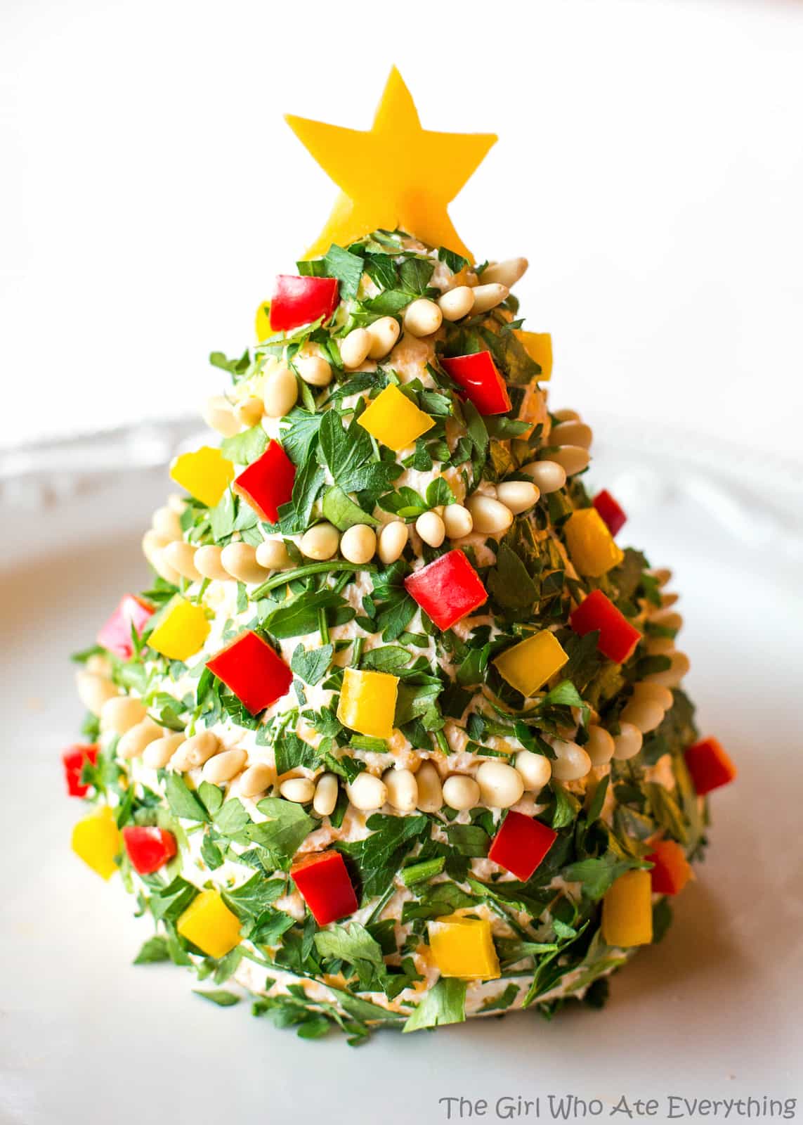 Delicious Christmas Cheese Tree Food Decoration Idea With Cheese Balls & Colorful Capsicum-Ways to Garnish Food for Celebrations 