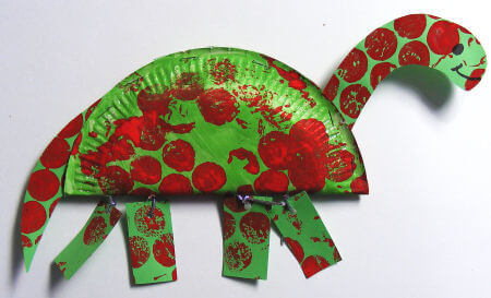 DIY Diplodocus Dinosaur Craft Made With Paper Plate, Paints & Bubble Wrap-Children's Craft Idea with Paper Plate Dinosaurs