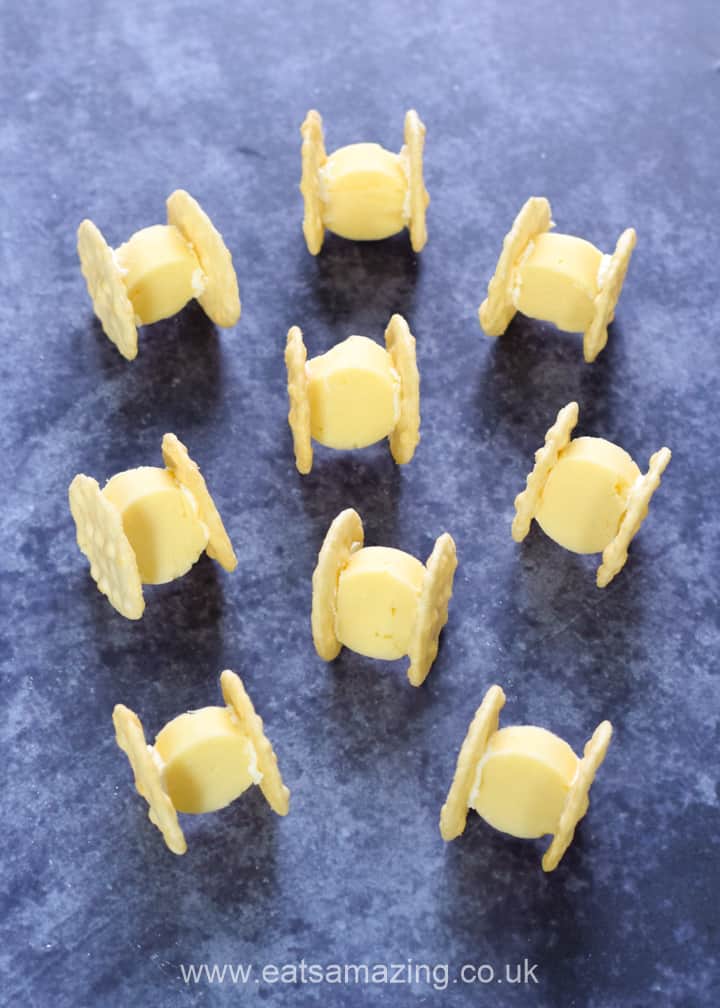 Quick Star Wars-Themed Food Decoration Idea With Tie Fighter Cheese & Crackers-Adorning Edibles for Special Gatherings
