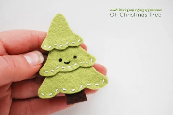 Creative Ideas To Make Christmas Tree Brooch Craft For Kids
