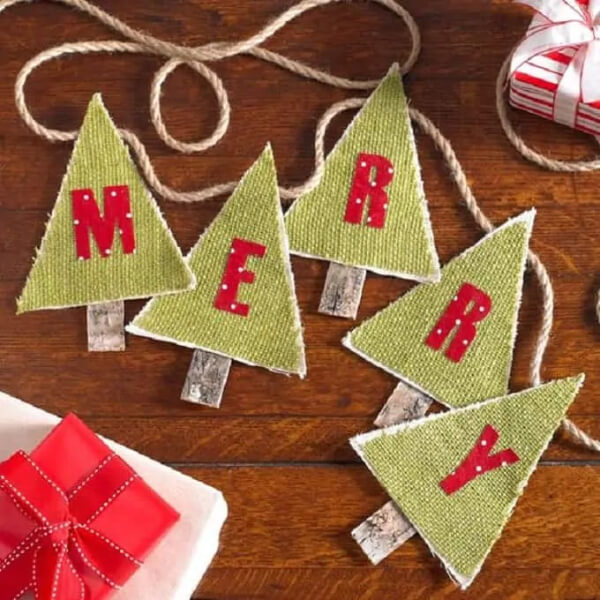 Homemade Burlap Christmas Tree Craft
