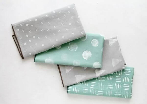 DIY Stamped Napkins Steps By Steps Tutorial