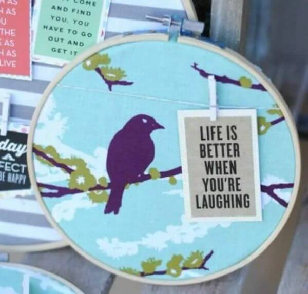 Easy To Make Embroidery Hoop Quote Hanger- Extraordinary Embroidery Hoop Projects