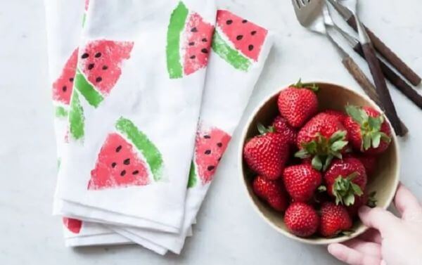 How To Make Watermelon Print Napkins Steps By Steps Tutorial