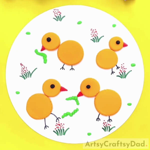 This Is The Final Look Of Your Clay Chicks In Graden Craft! - How to create a garden craft with clay