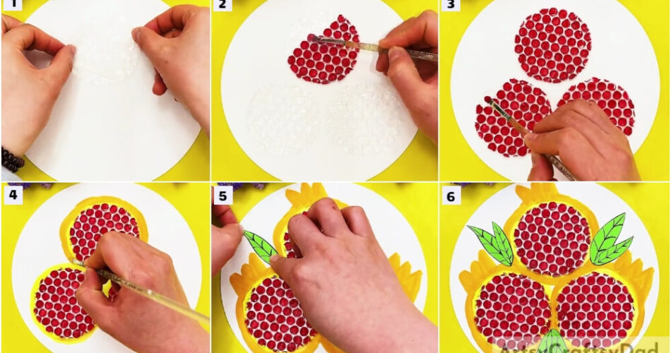 Bubble Wrap Pomegranates Craft Tutorial For Beginners