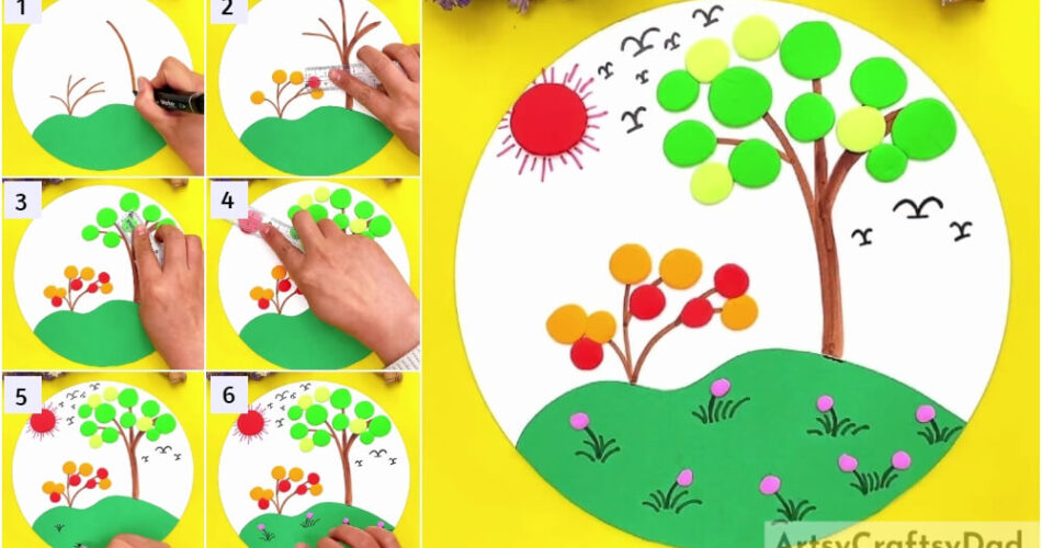 Clay Circles Landscape Craft Tutorial For Kids