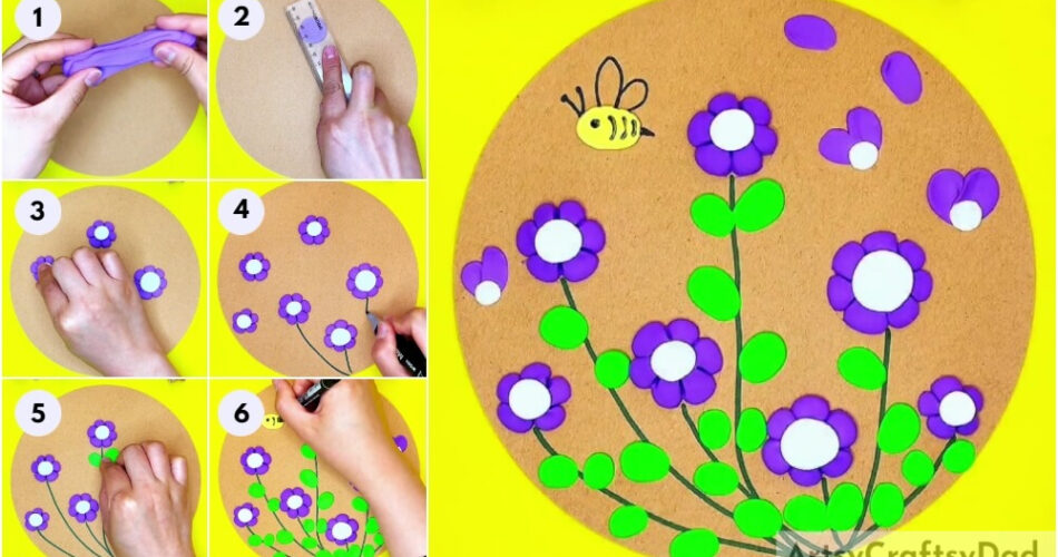 Clay Flower Garden With Bees Craft For Kids