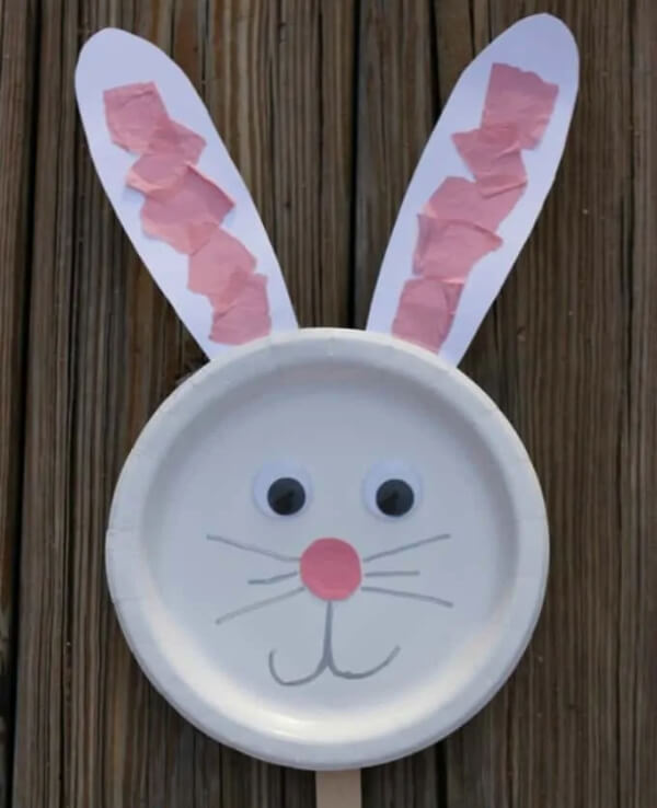 DIY Bunny Paper Plate Puppet Tutorial For Kids