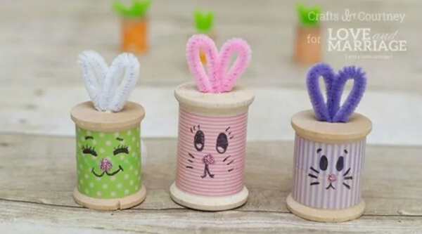 Easy To Make Easter Cute Bunny Thread Pools