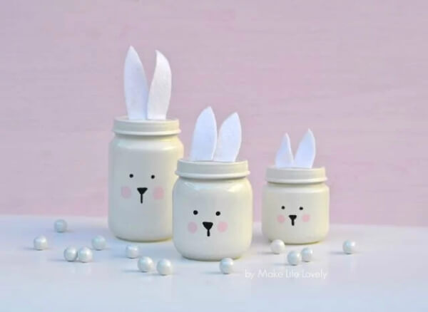 Painted Easter Beautiful Bunny Jars Tutorial For Kids
