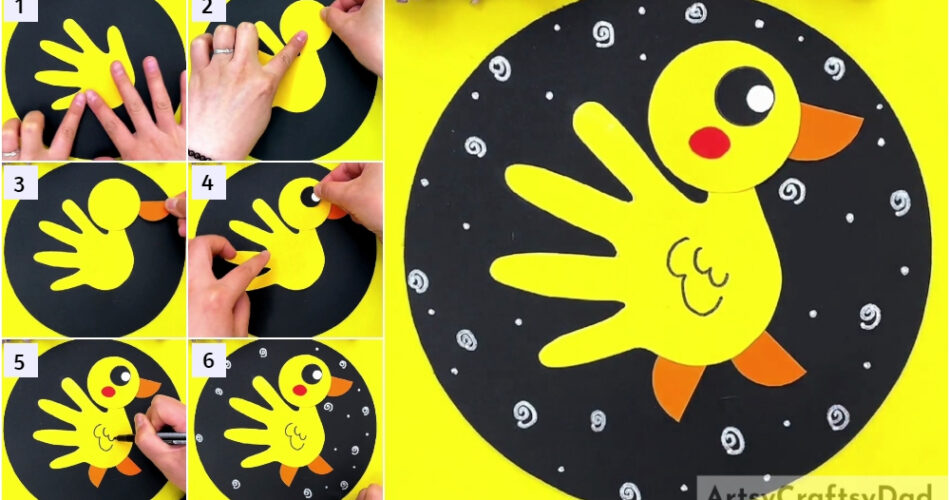 Palm Cutout Paper Duck Craft Tutorial For Kids