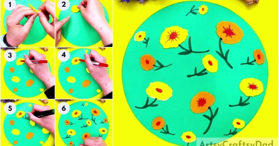 Simple Clay Flowers Craft Artwork For Kids