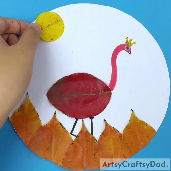 Adding A Sun - How to Teach Kids to Create Leaf Ostriches