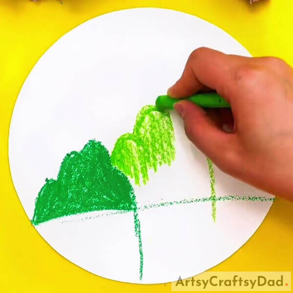 Coloring The Mountains - Drawing Tutorial for a Mountain Landscape with a Hand Outline