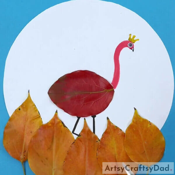 Completing Making The Bushes - Children's Guide to Crafting Leaf Ostriches 