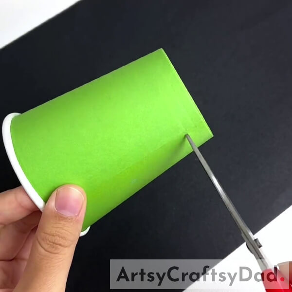 Cutting Paper Cup Using Scissors- Step-by-step guide to making a Paper Cup & Plastic Straw Craft