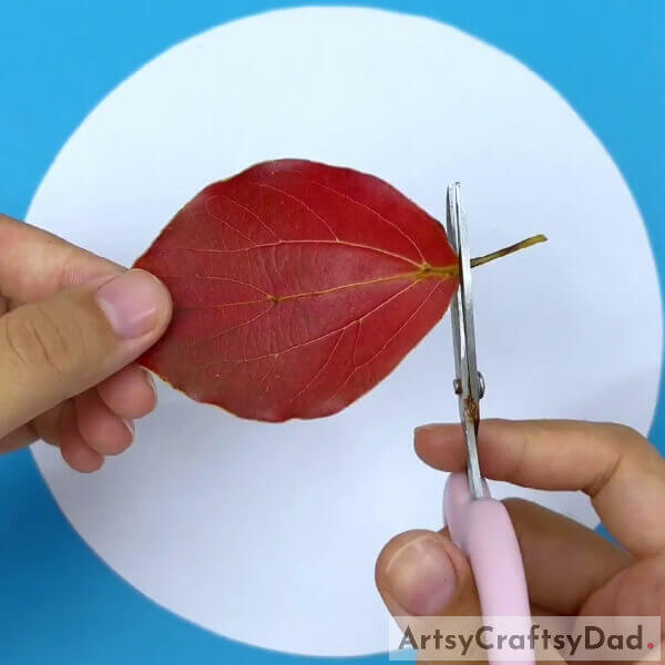 Cutting The Leaf Stem - How to Make Leaf Ostriches with Children