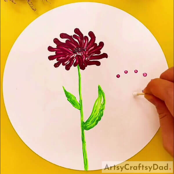 Draw Dots - Easy Chrysanthemum Flower Painting Guide 