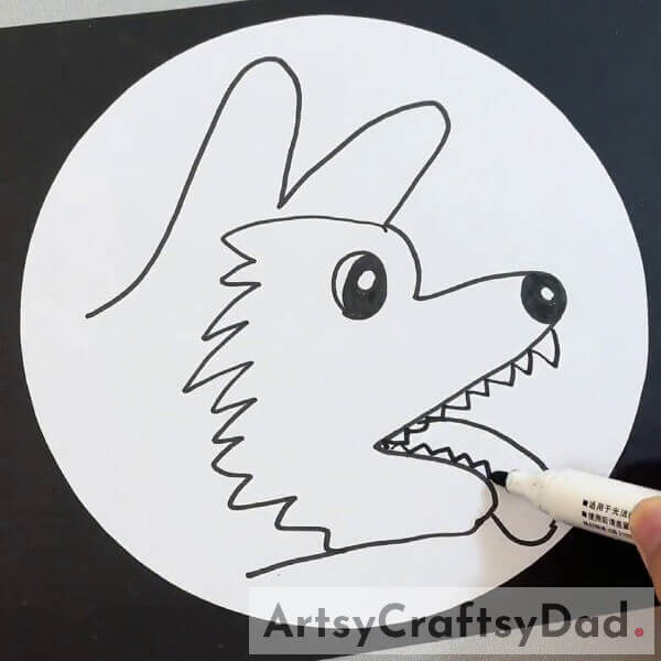 Draw The Detailings- An Illustration of How to Make a Representation of a Dog with Hand Movements