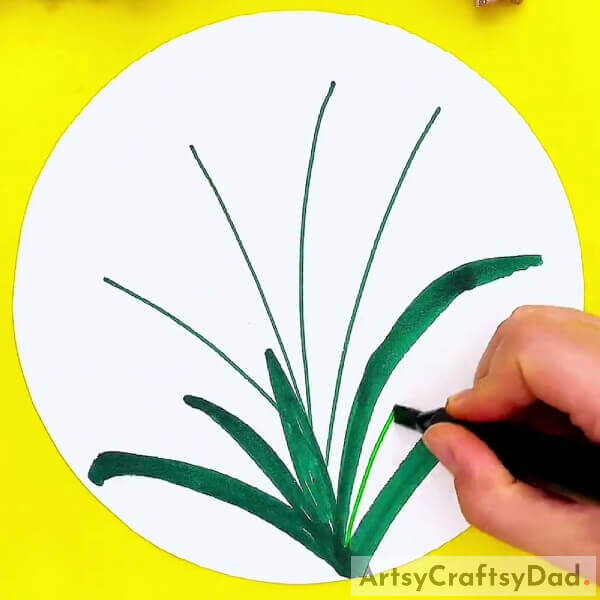 Drawing Leaves And Stems - Instructions on how to draw vibrant flowers and paint with your fingers