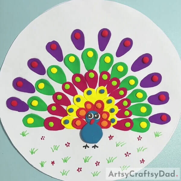 Your Colorful Clay Peacock Craft Is Ready! - Instructions for Crafting a Colorful Peacock with Clay
