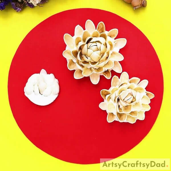Making Another Flower - Tutorial on Creating a Chrysanthemum Flower Garden out of Clay and Pistachio Shells