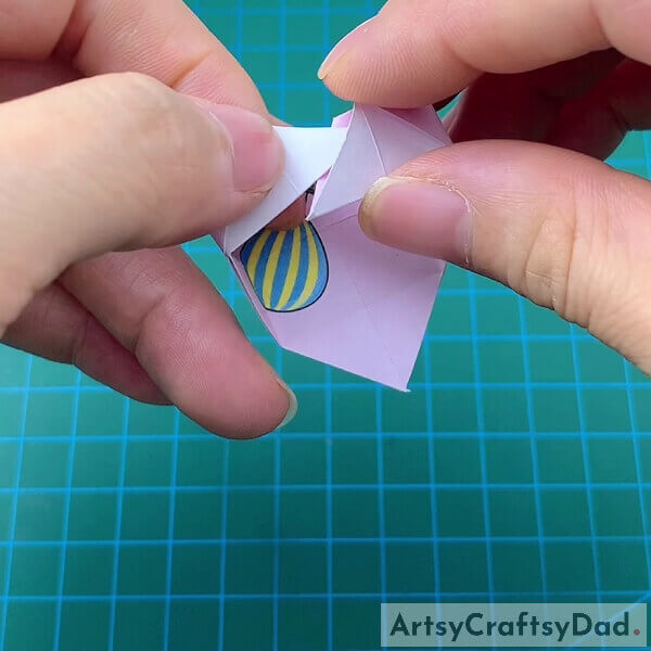 Inserting One Small Triangle Into Another - Paper Origami Flip Flop Crafting Tutorial For Little Ones 